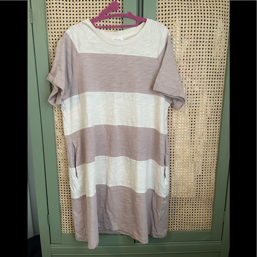 ROOLEE Striped Taupe/Cream dress